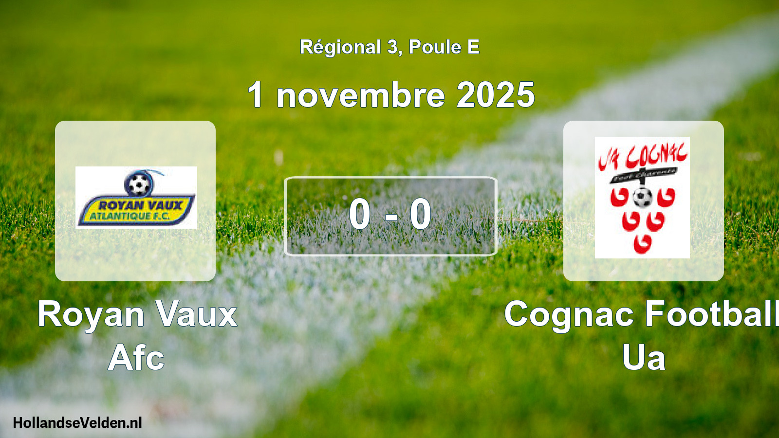 Match joué: Royan Vaux Afc - Cognac Football Ua 0 - 0 (1 novembre 2025)