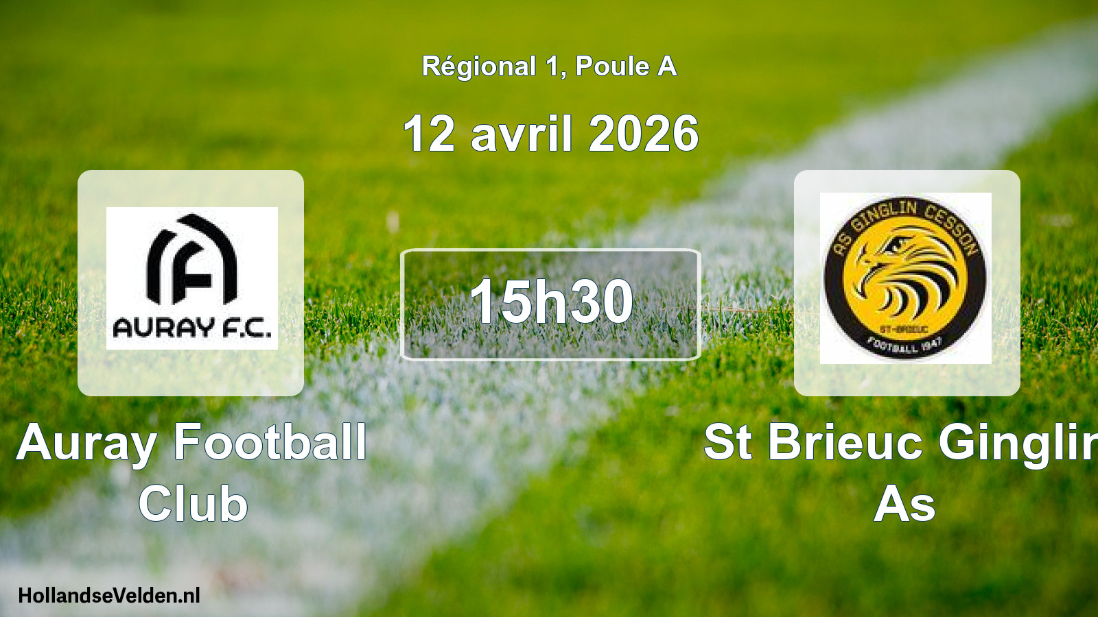 Geplande wedstrijd: Auray Football Club - St Brieuc Ginglin As (12 april 2026)