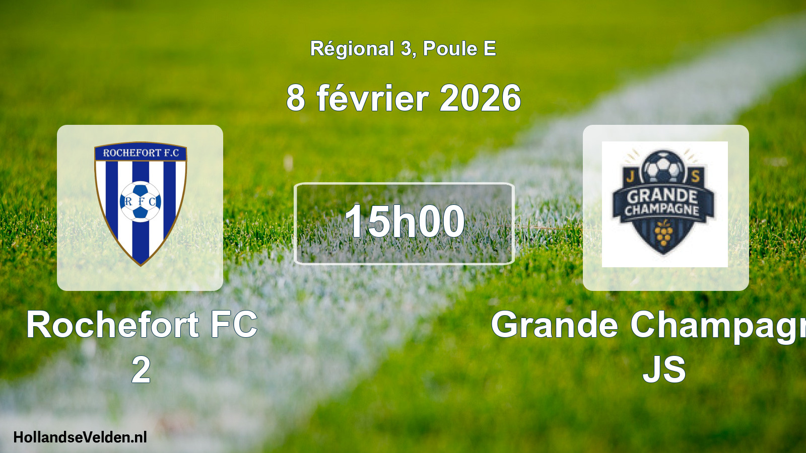 Scheduled Match: Rochefort FC 2 - Grande Champagne JS (8 February 2026)
