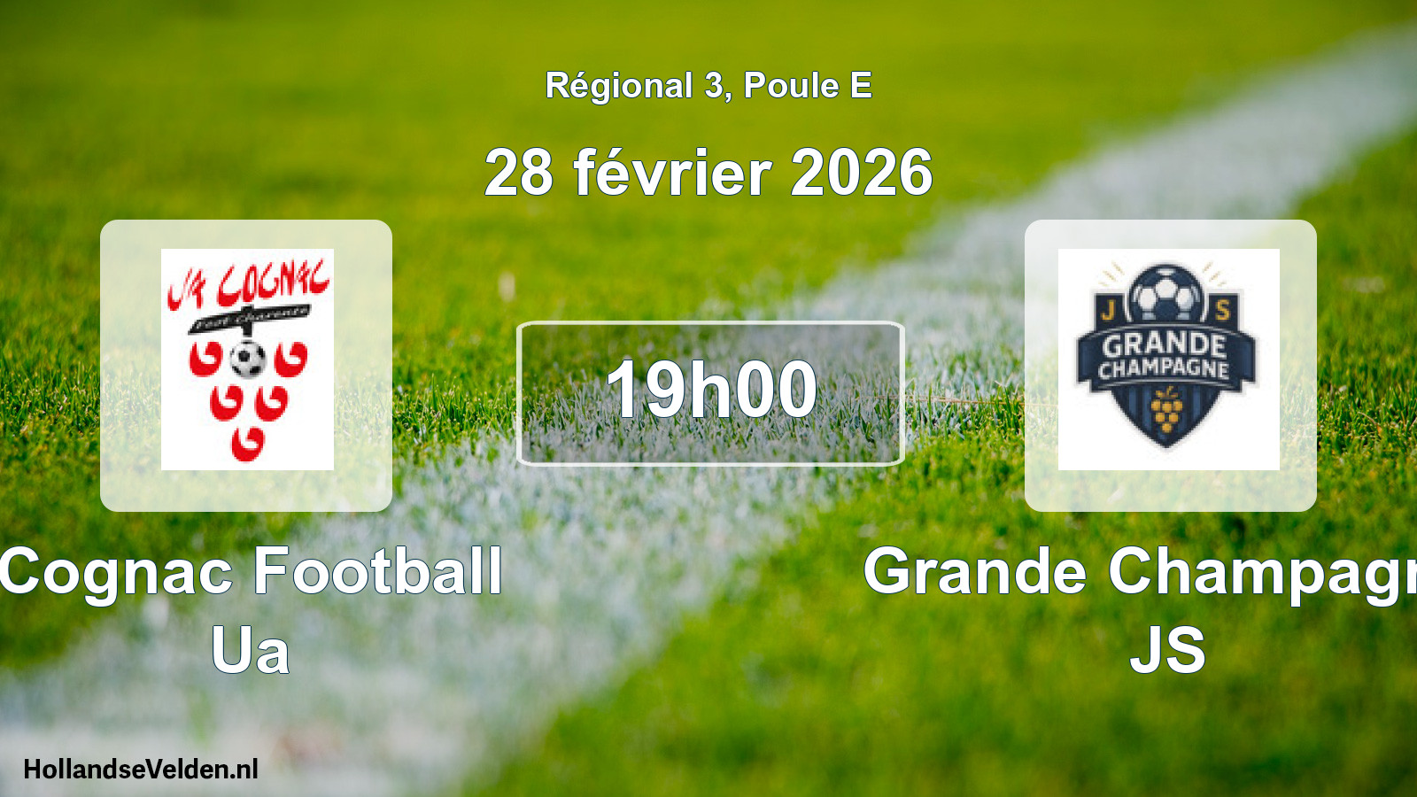 Match programmé: Cognac Football Ua - Grande Champagne JS (28 février 2026)