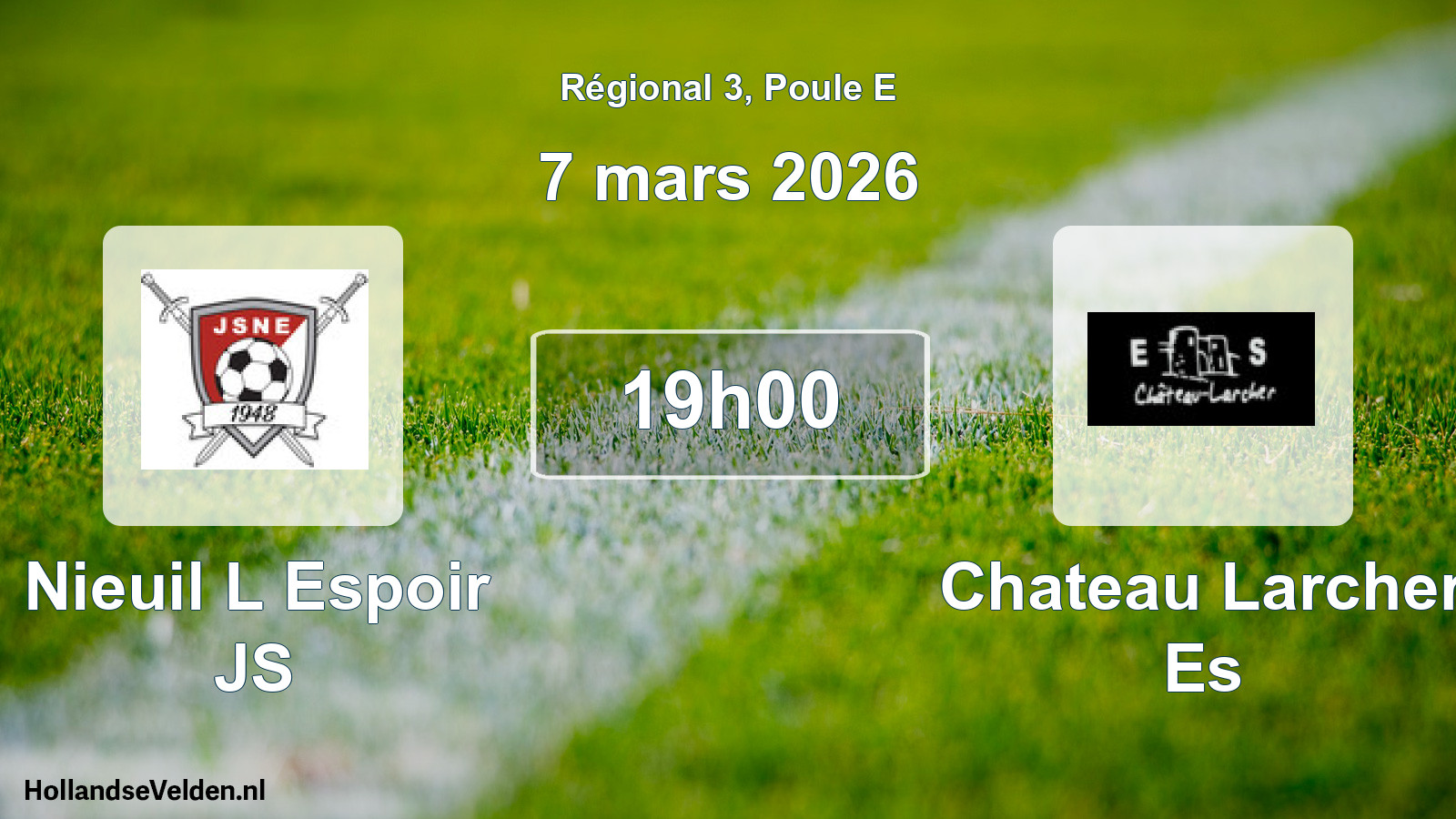 Match programmé: Nieuil L Espoir JS - Chateau Larcher Es (7 mars 2026)