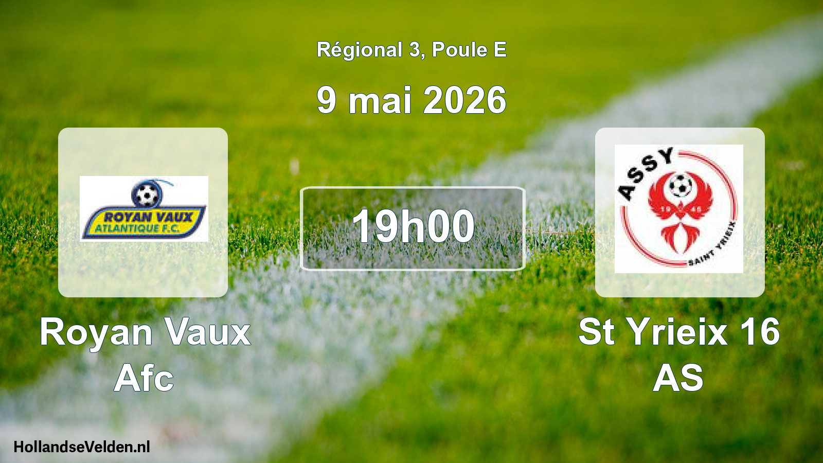 Match programmé: Royan Vaux Afc - St Yrieix 16 AS (9 mai 2026)