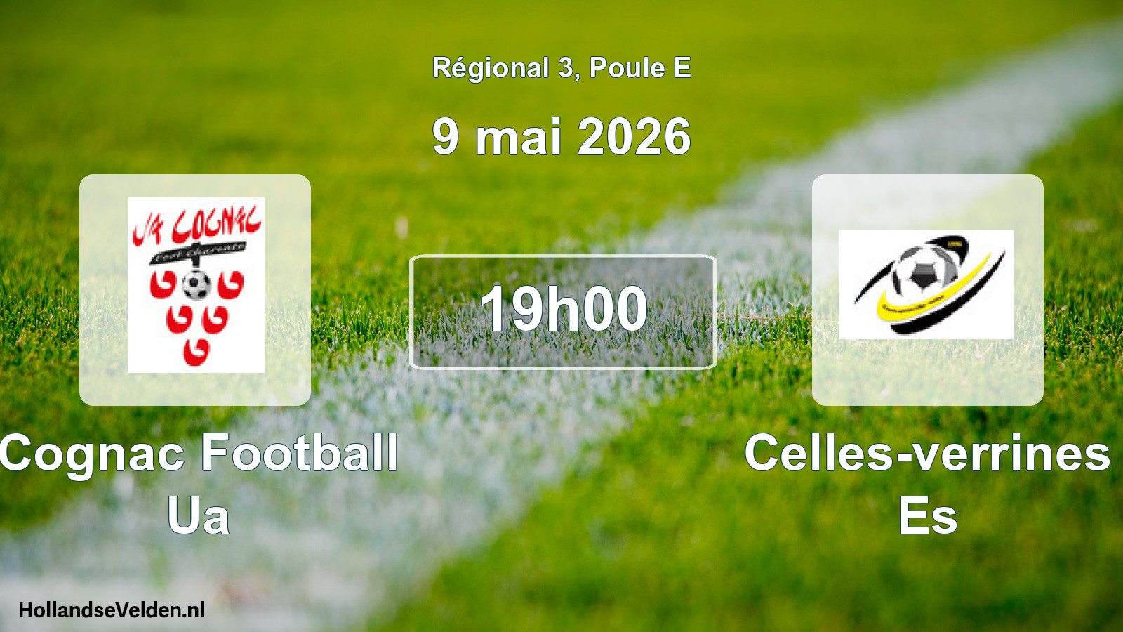 Match programmé: Cognac Football Ua - Celles-verrines Es (9 mai 2026)