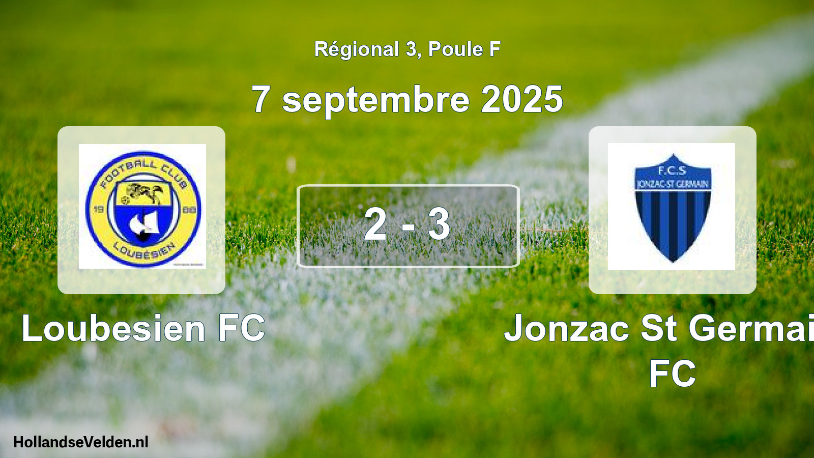 Match joué: Loubesien FC - Jonzac St Germain FC 2 - 3 (7 septembre 2025)