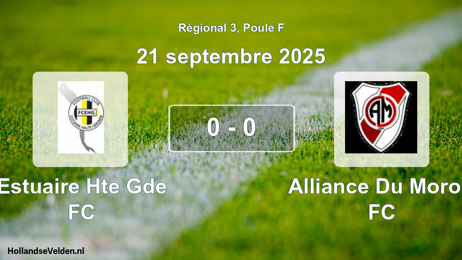 Match joué: Estuaire Hte Gde FC - Alliance Du Moron FC 0 - 0 (21 septembre 2025)