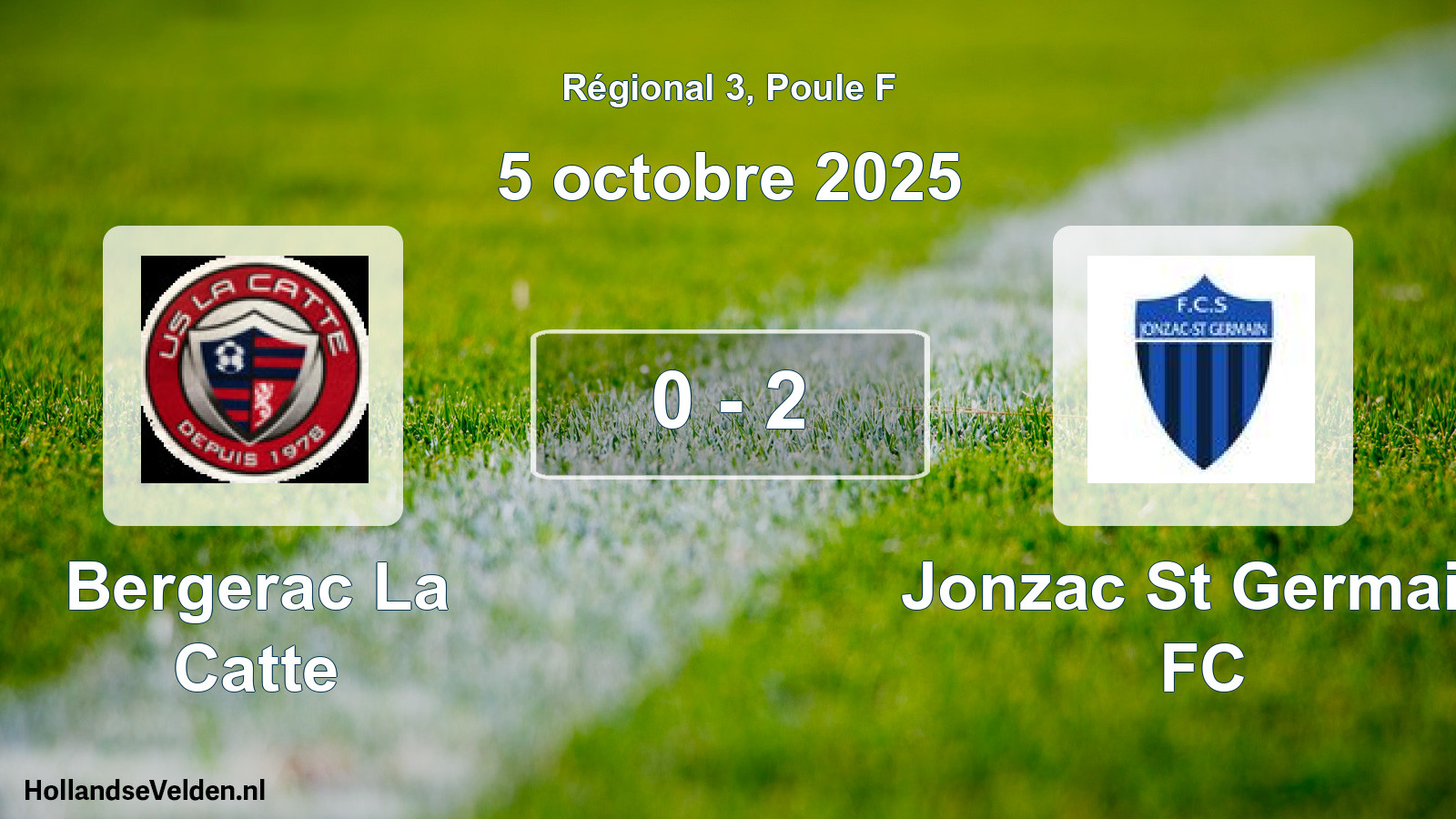 Total number of matches played: Bergerac La Catte - Jonzac St Germain FC 0 - 2 (5 October 2025)