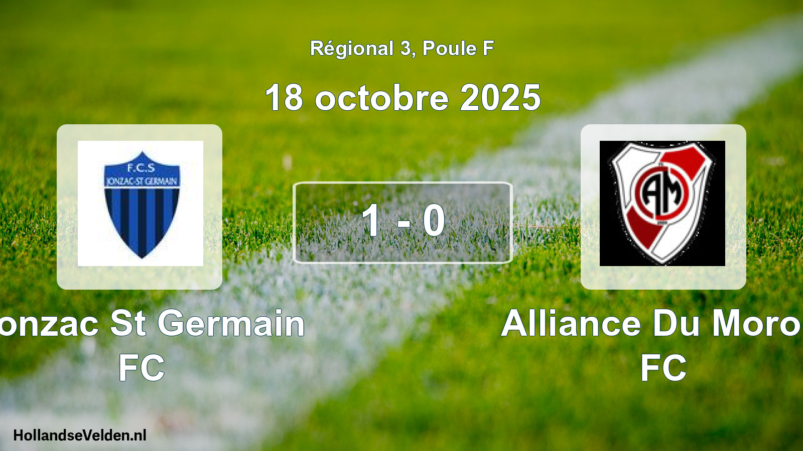 Total number of matches played: Jonzac St Germain FC - Alliance Du Moron FC 1 - 0 (18 October 2025)