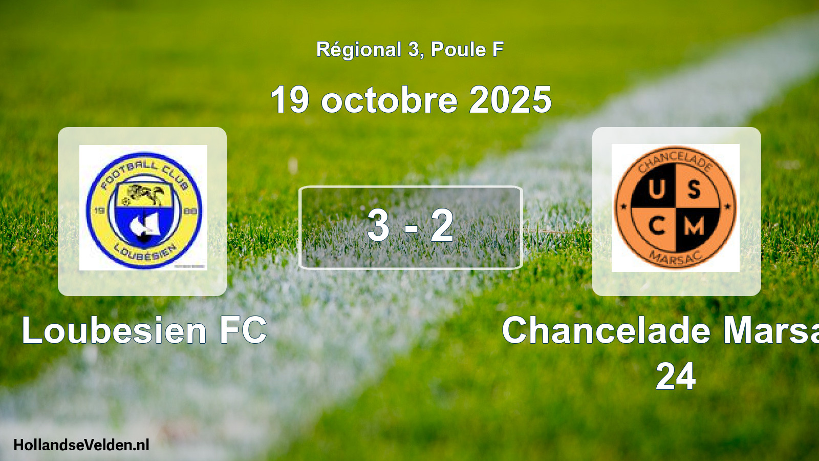 Match joué: Loubesien FC - Chancelade Marsac 24 3 - 2 (19 octobre 2025)