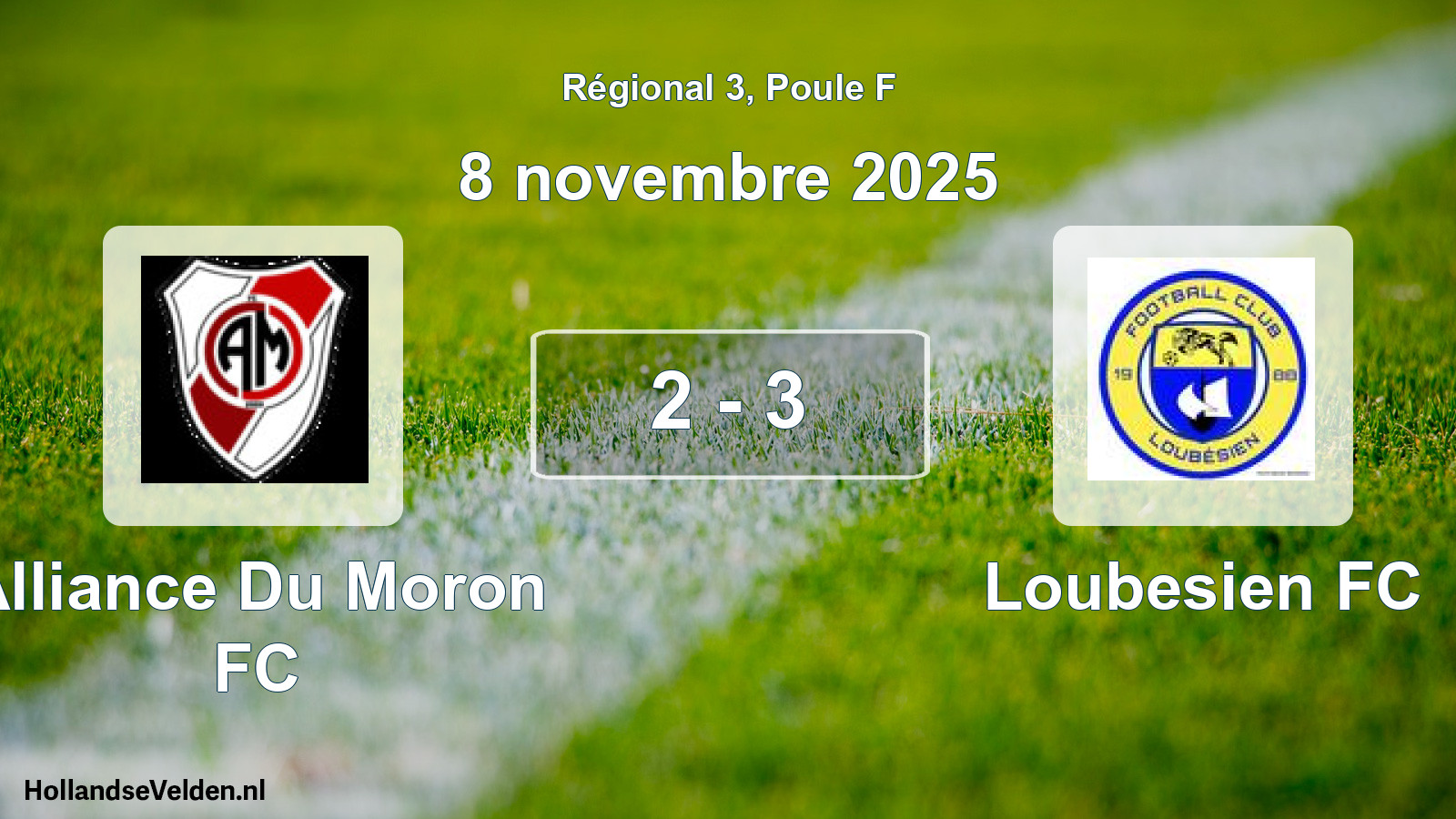 Match joué: Alliance Du Moron FC - Loubesien FC 2 - 3 (8 novembre 2025)