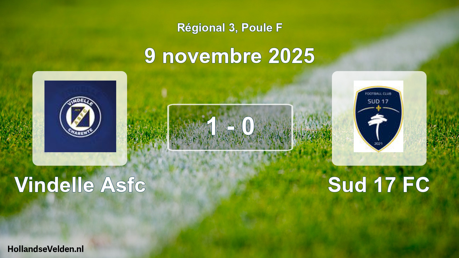 Gespeelde wedstrijd: Vindelle Asfc - Sud 17 FC 1 - 0 (9 november 2025)