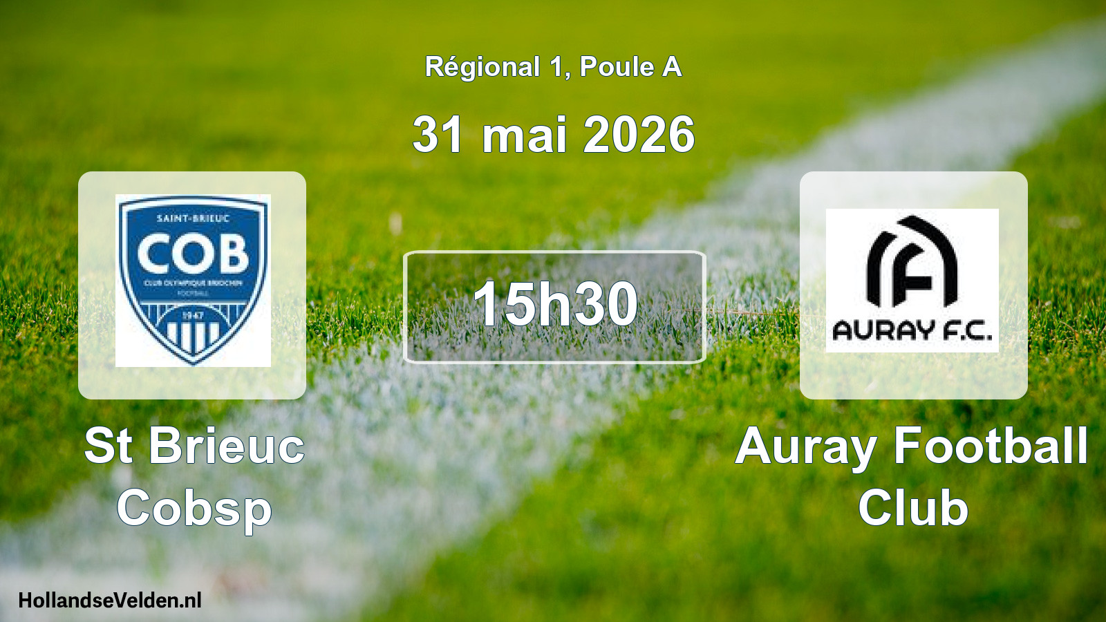Geplande wedstrijd: St Brieuc Cobsp - Auray Football Club (31 mei 2026)