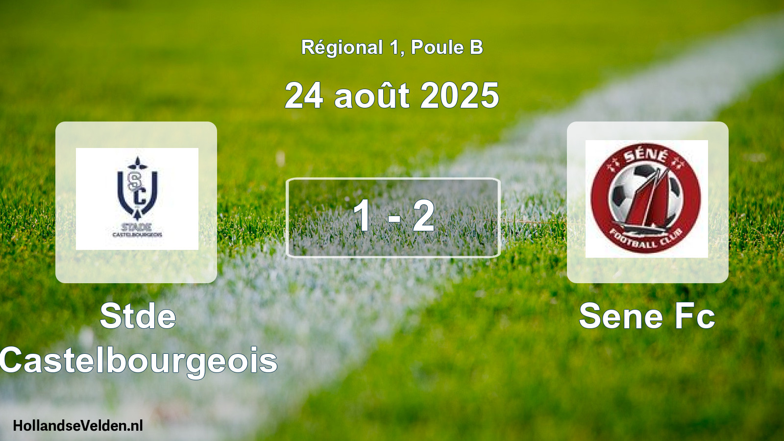 Gespeelde wedstrijd: Stde Castelbourgeois - Sene Fc 1 - 2 (24 augustus 2025)