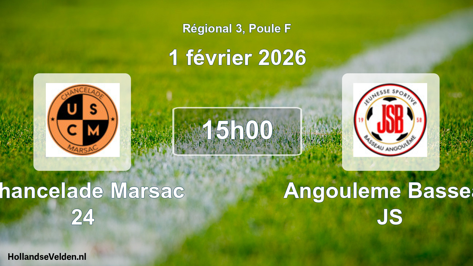 Scheduled Match: Chancelade Marsac 24 - Angouleme Basseau JS (1 February 2026)