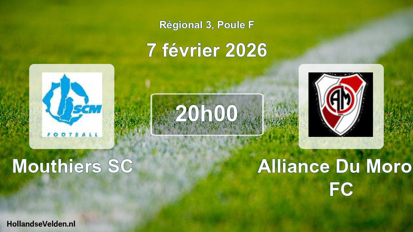 Match programmé: Mouthiers SC - Alliance Du Moron FC (7 février 2026)