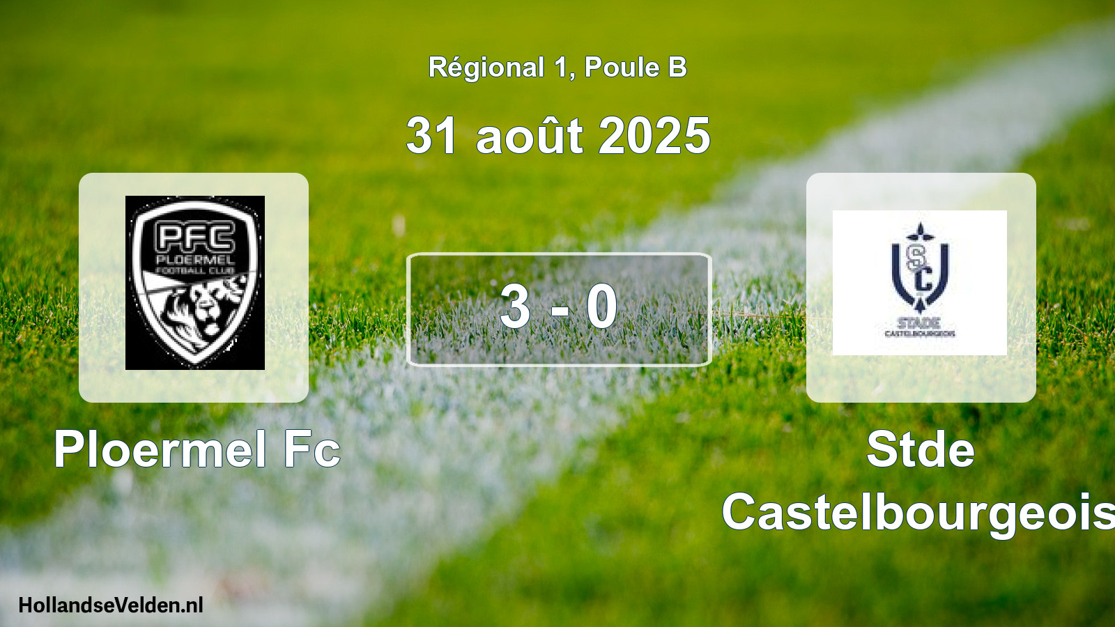 Gespeelde wedstrijd: Ploermel Fc - Stde Castelbourgeois 3 - 0 (31 augustus 2025)