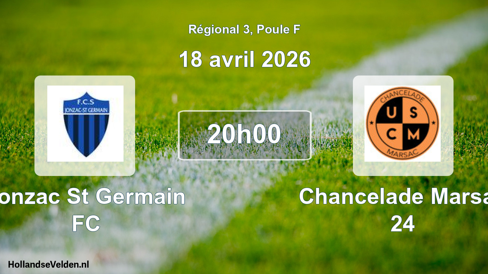 Match programmé: Jonzac St Germain FC - Chancelade Marsac 24 (18 avril 2026)