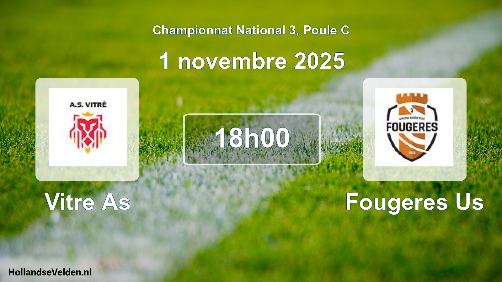 Geplande wedstrijd: Vitre As - Fougeres Us (1 november 2025)
