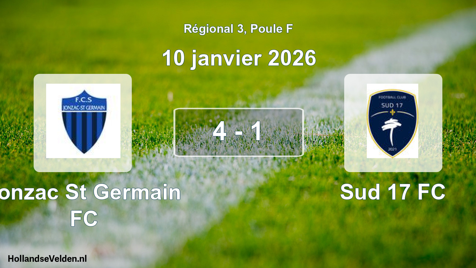 Scheduled Match: Jonzac St Germain FC - Sud 17 FC (25 April 2026)