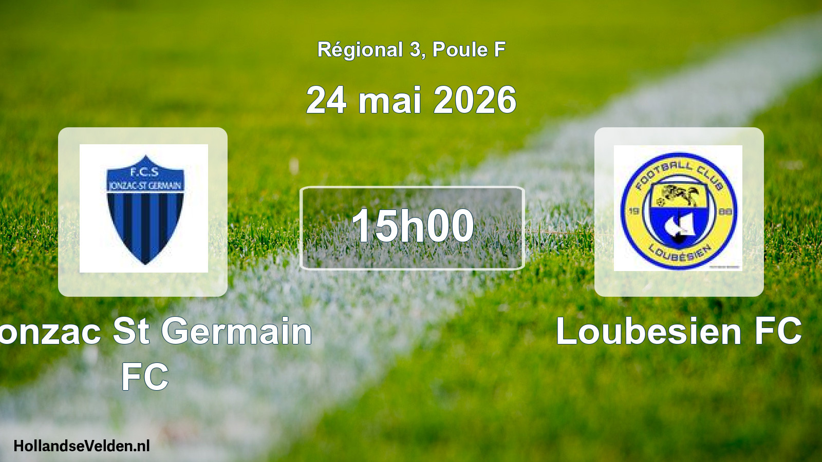 Match programmé: Jonzac St Germain FC - Loubesien FC (24 mai 2026)