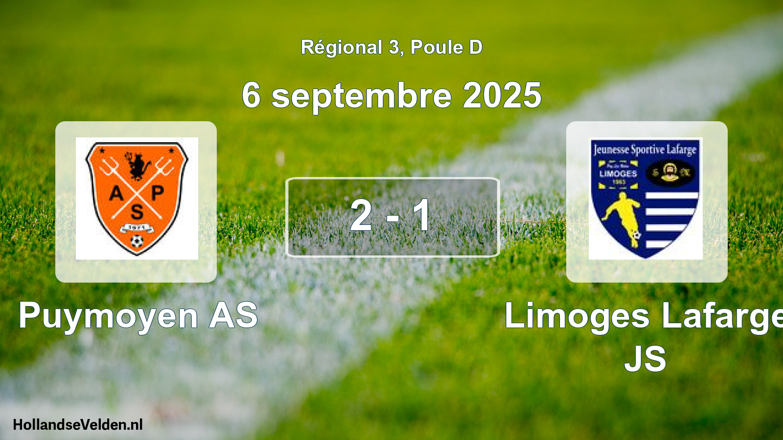 Total number of matches played: Puymoyen AS - Limoges Lafarge JS 2 - 1 (6 September 2025)