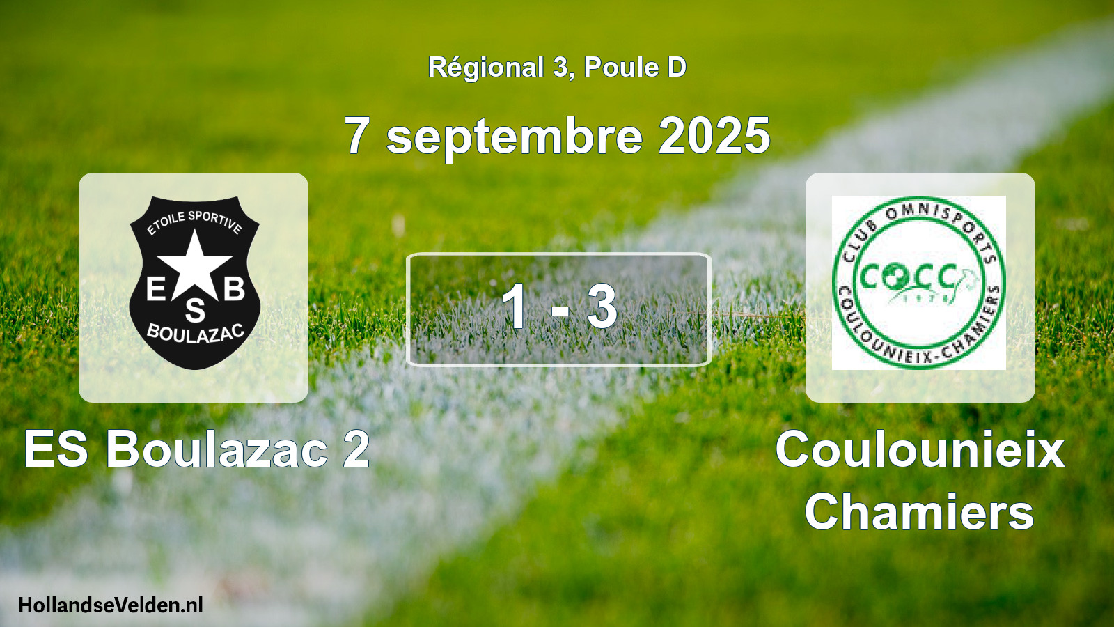 Gespeelde wedstrijd: ES Boulazac 2 - Coulounieix Chamiers 1 - 3 (7 september 2025)