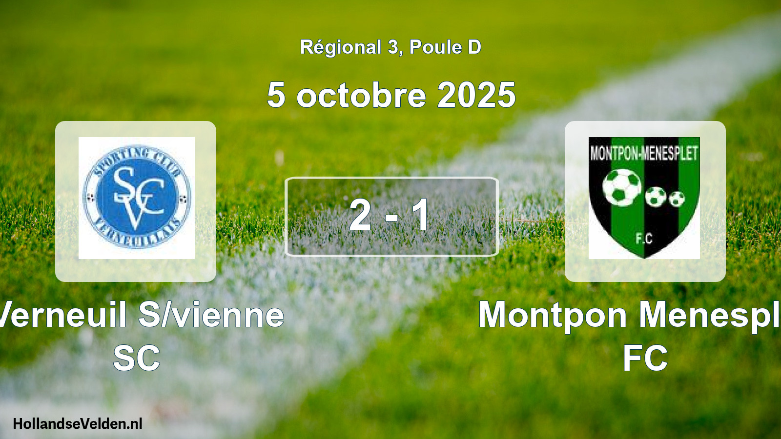 Match joué: Verneuil S/vienne SC - Montpon Menesplet FC 2 - 1 (5 octobre 2025)