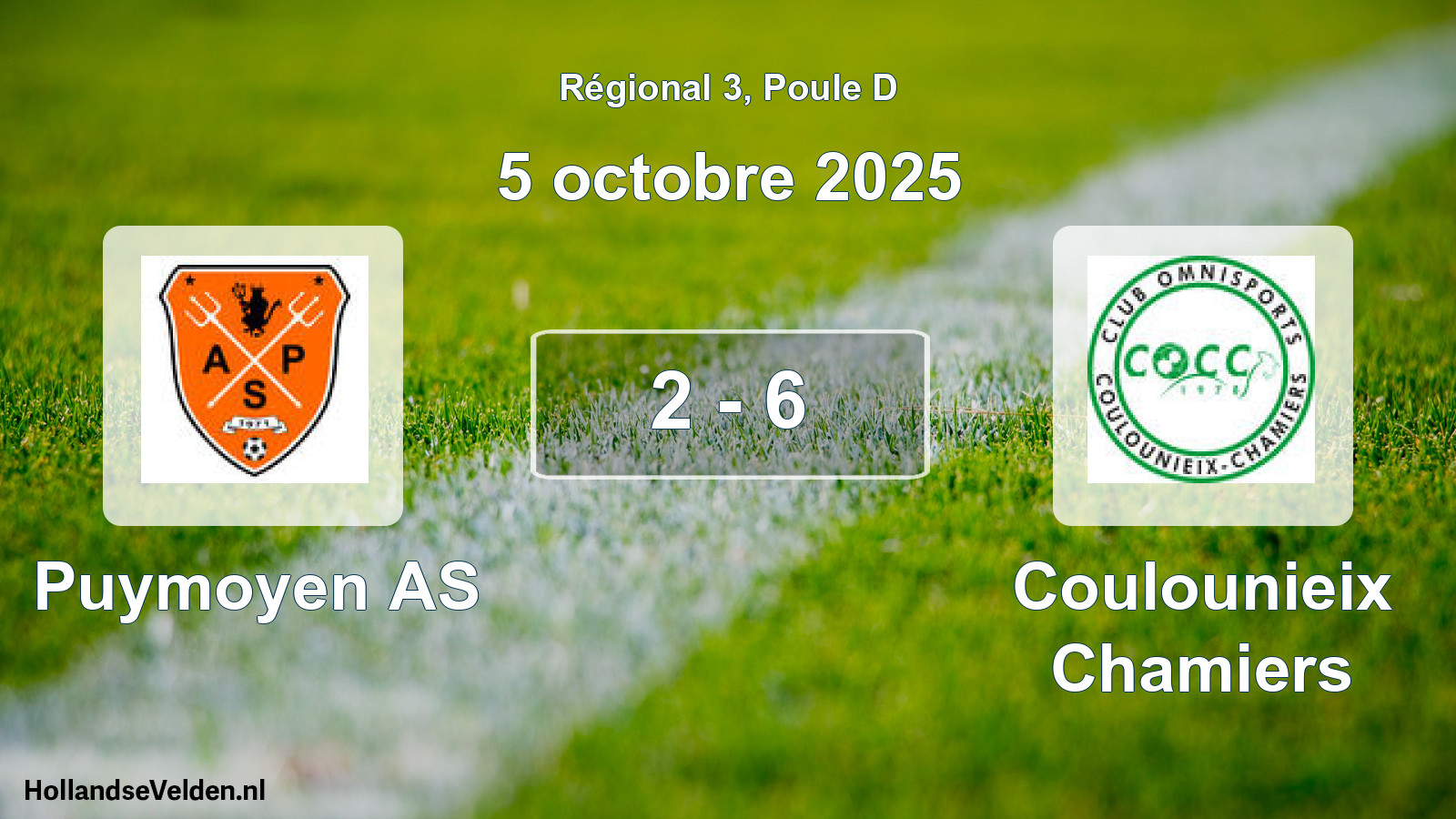 Total number of matches played: Puymoyen AS - Coulounieix Chamiers 2 - 6 (5 October 2025)