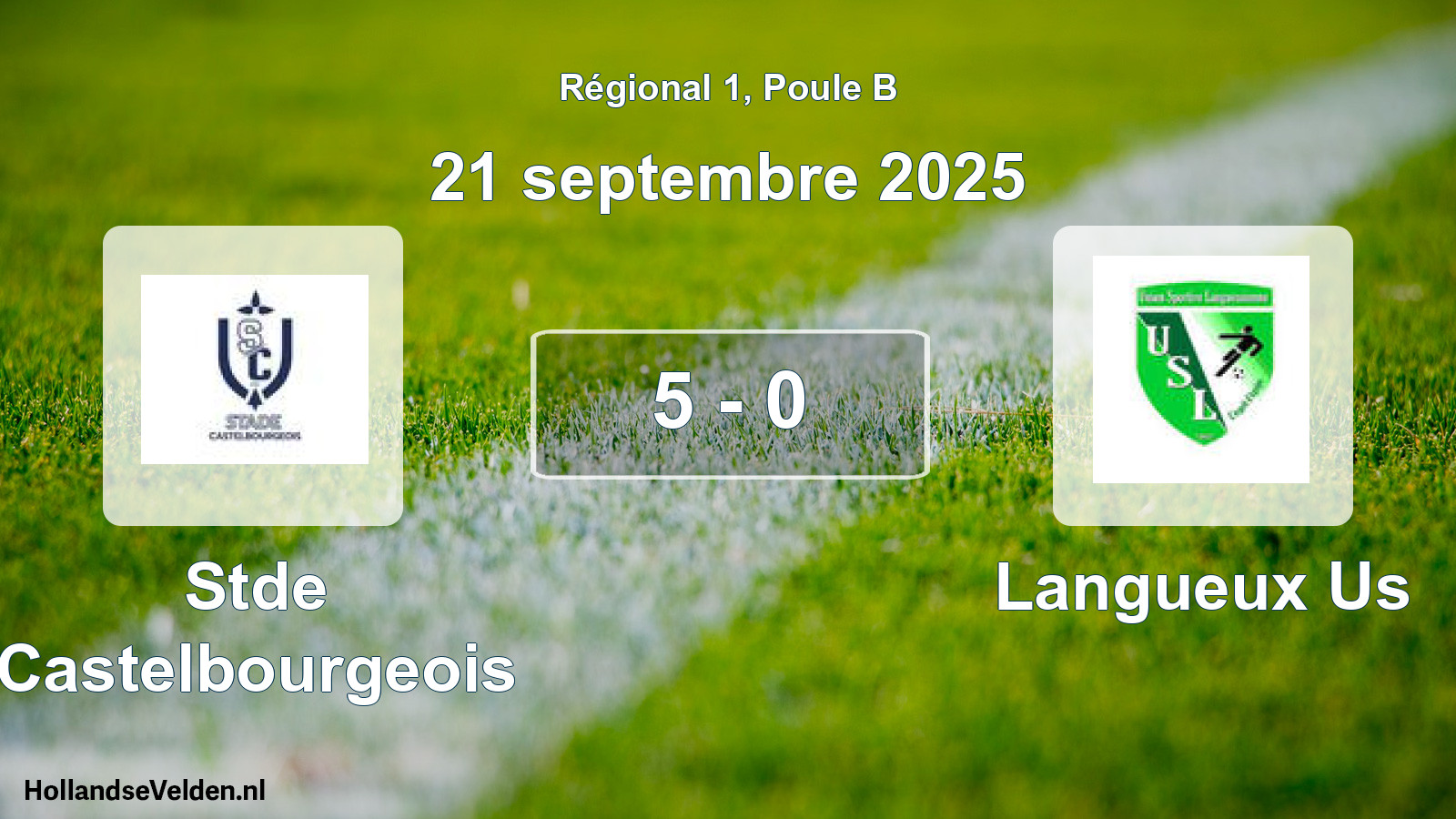 Gespeelde wedstrijd: Stde Castelbourgeois - Langueux Us 5 - 0 (21 september 2025)