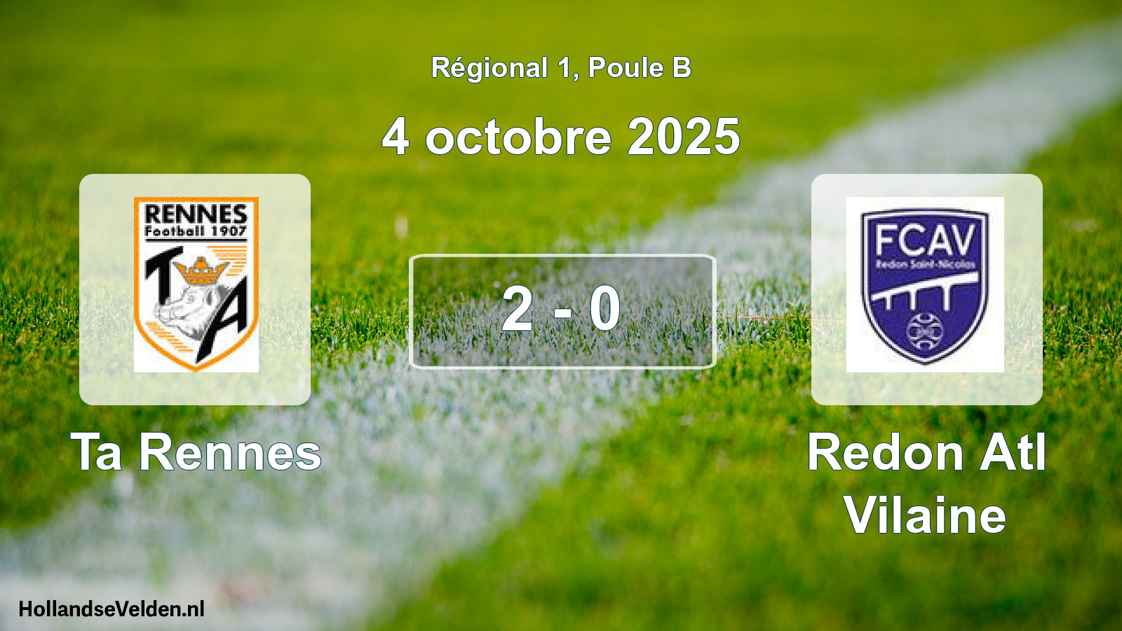 Gespeelde wedstrijd: Ta Rennes - Redon Atl Vilaine 2 - 0 (4 octobre 2025)