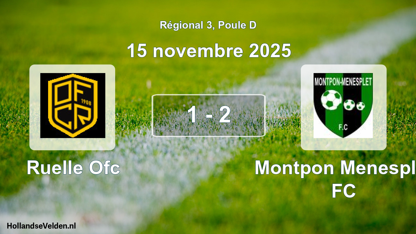 Match joué: Ruelle Ofc - Montpon Menesplet FC 1 - 2 (15 novembre 2025)
