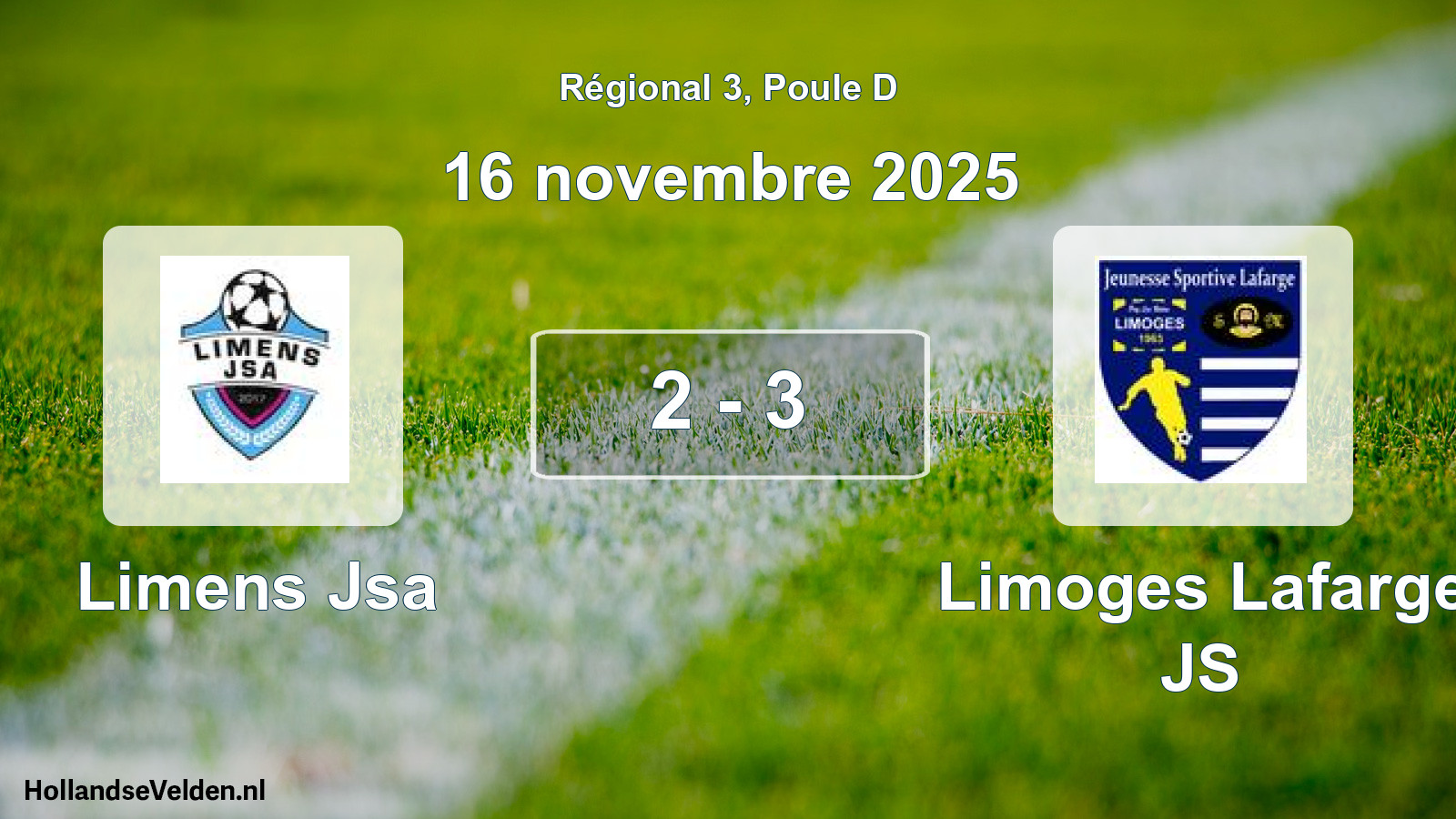 Total number of matches played: Limens Jsa - Limoges Lafarge JS 2 - 3 (16 November 2025)