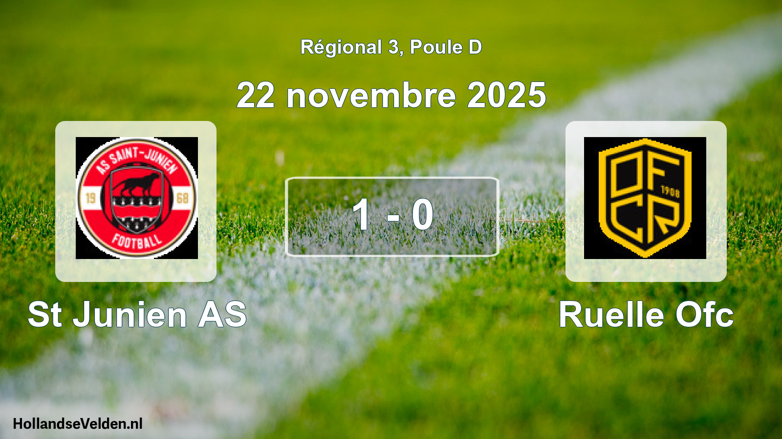 Match joué: St Junien AS - Ruelle Ofc 1 - 0 (22 novembre 2025)