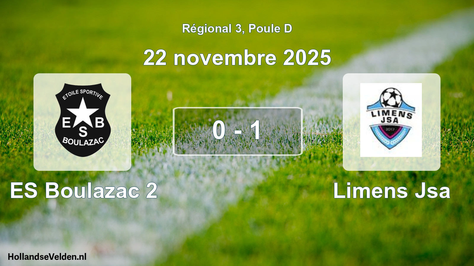 Total number of matches played: ES Boulazac 2 - Limens Jsa 0 - 1 (22 November 2025)