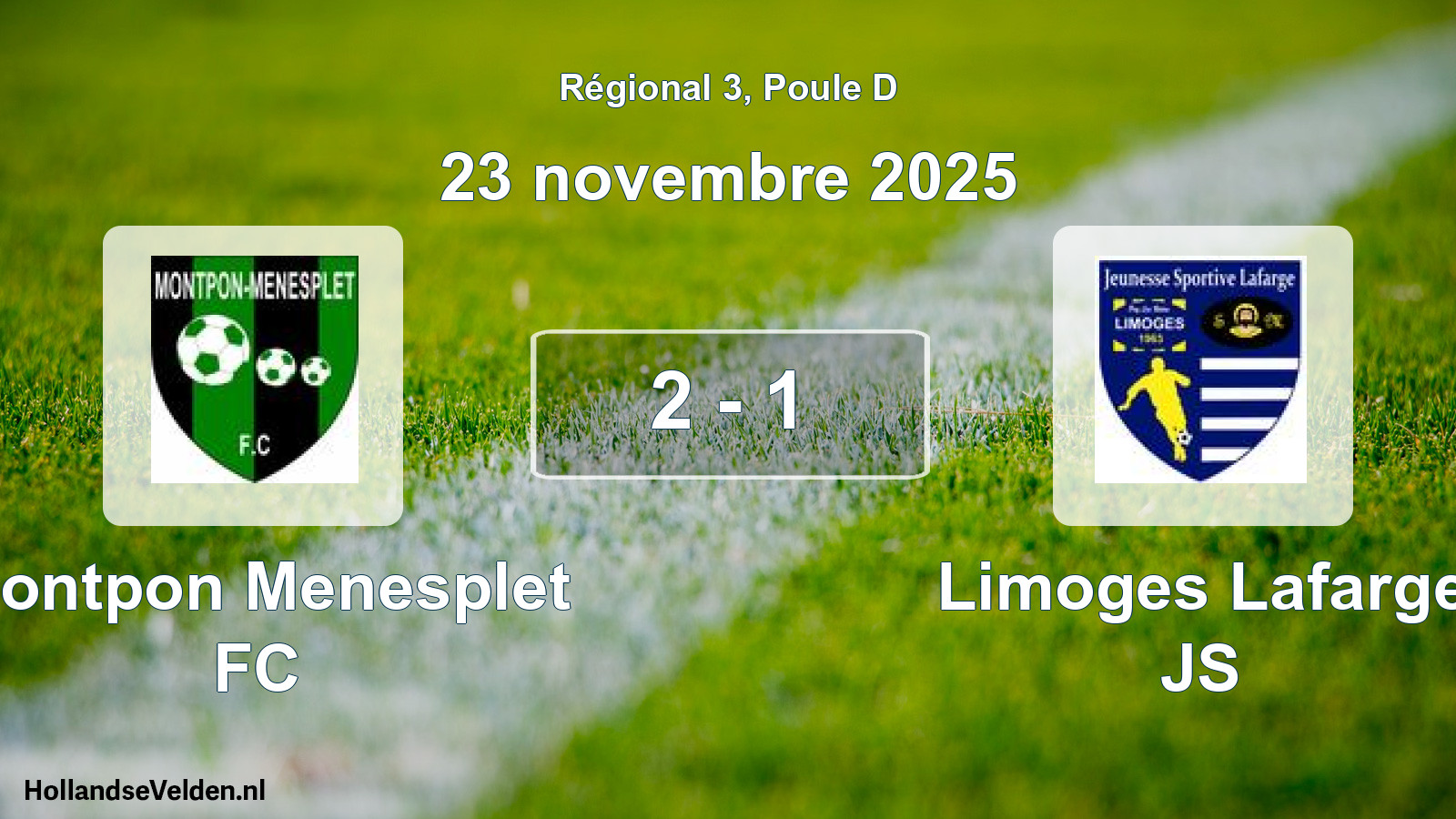 Match joué: Montpon Menesplet FC - Limoges Lafarge JS 2 - 1 (23 novembre 2025)