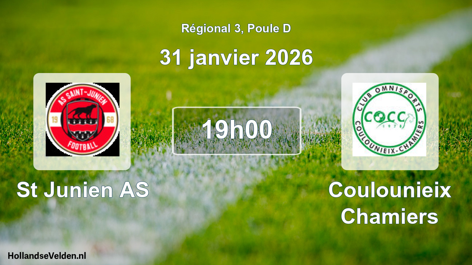 Match programmé: St Junien AS - Coulounieix Chamiers (31 janvier 2026)