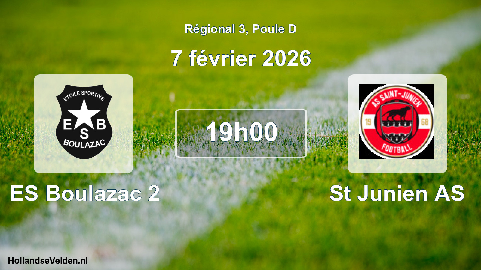 Match programmé: ES Boulazac 2 - St Junien AS (7 février 2026)