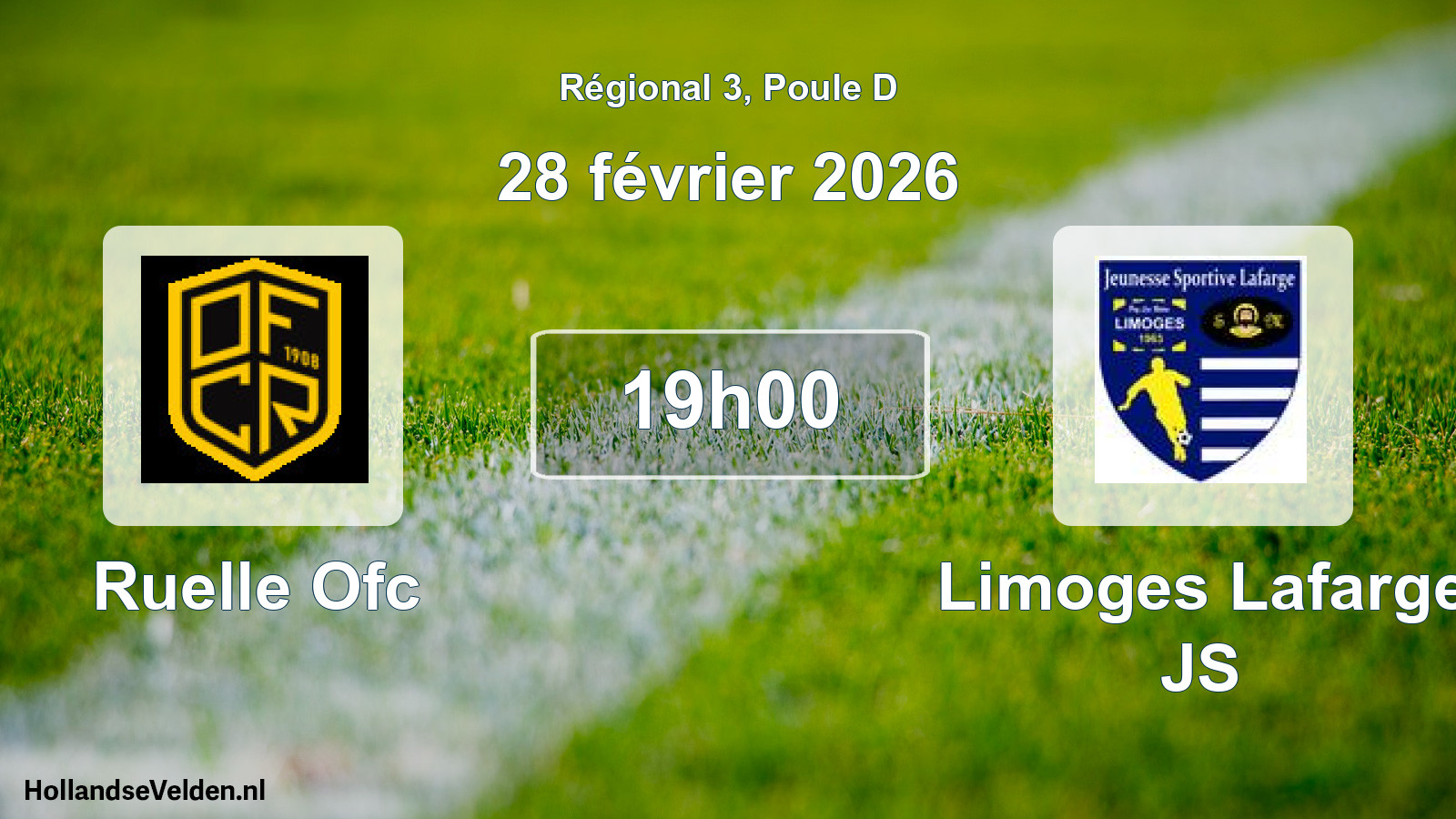 Match programmé: Ruelle Ofc - Limoges Lafarge JS (28 février 2026)