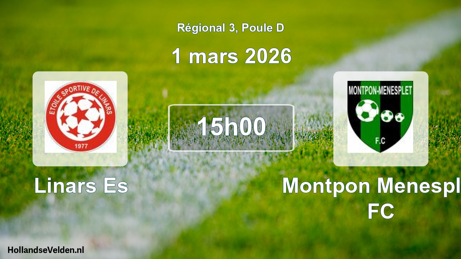 Match programmé: Linars Es - Montpon Menesplet FC (1 mars 2026)