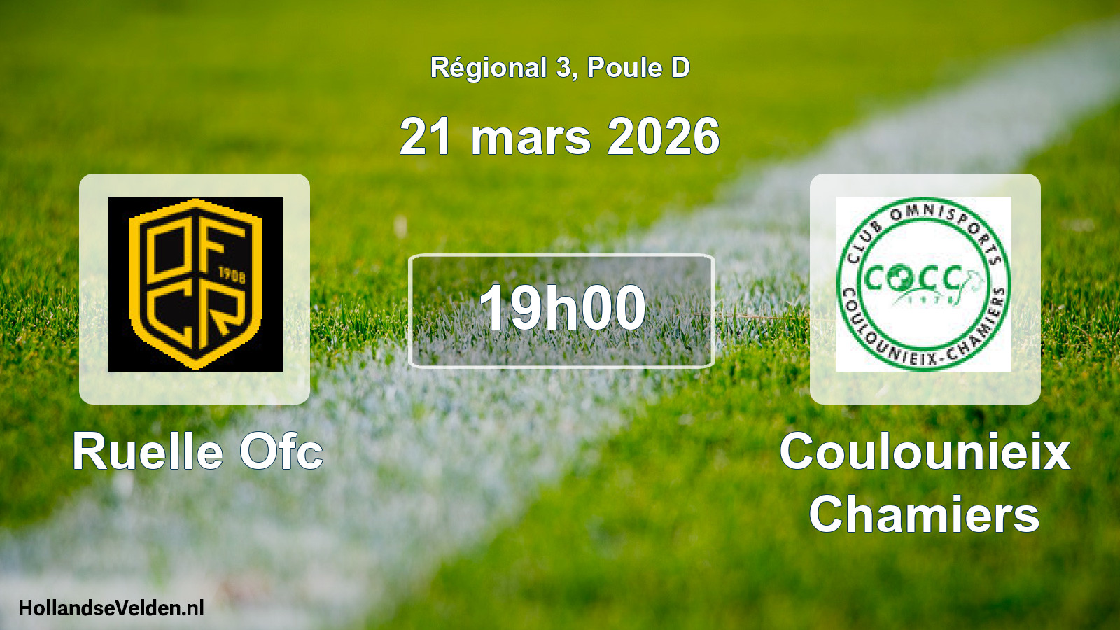 Match programmé: Ruelle Ofc - Coulounieix Chamiers (21 mars 2026)
