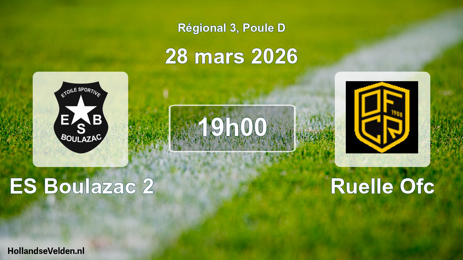 Scheduled Match: ES Boulazac 2 - Ruelle Ofc (28 March 2026)