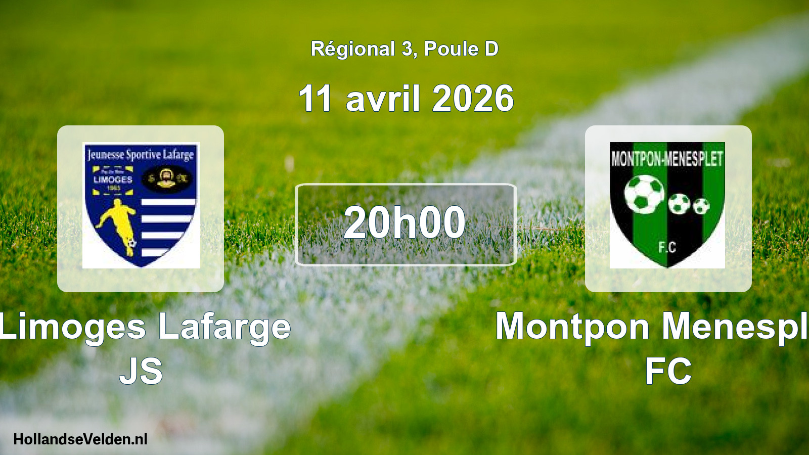 Match programmé: Limoges Lafarge JS - Montpon Menesplet FC (11 avril 2026)