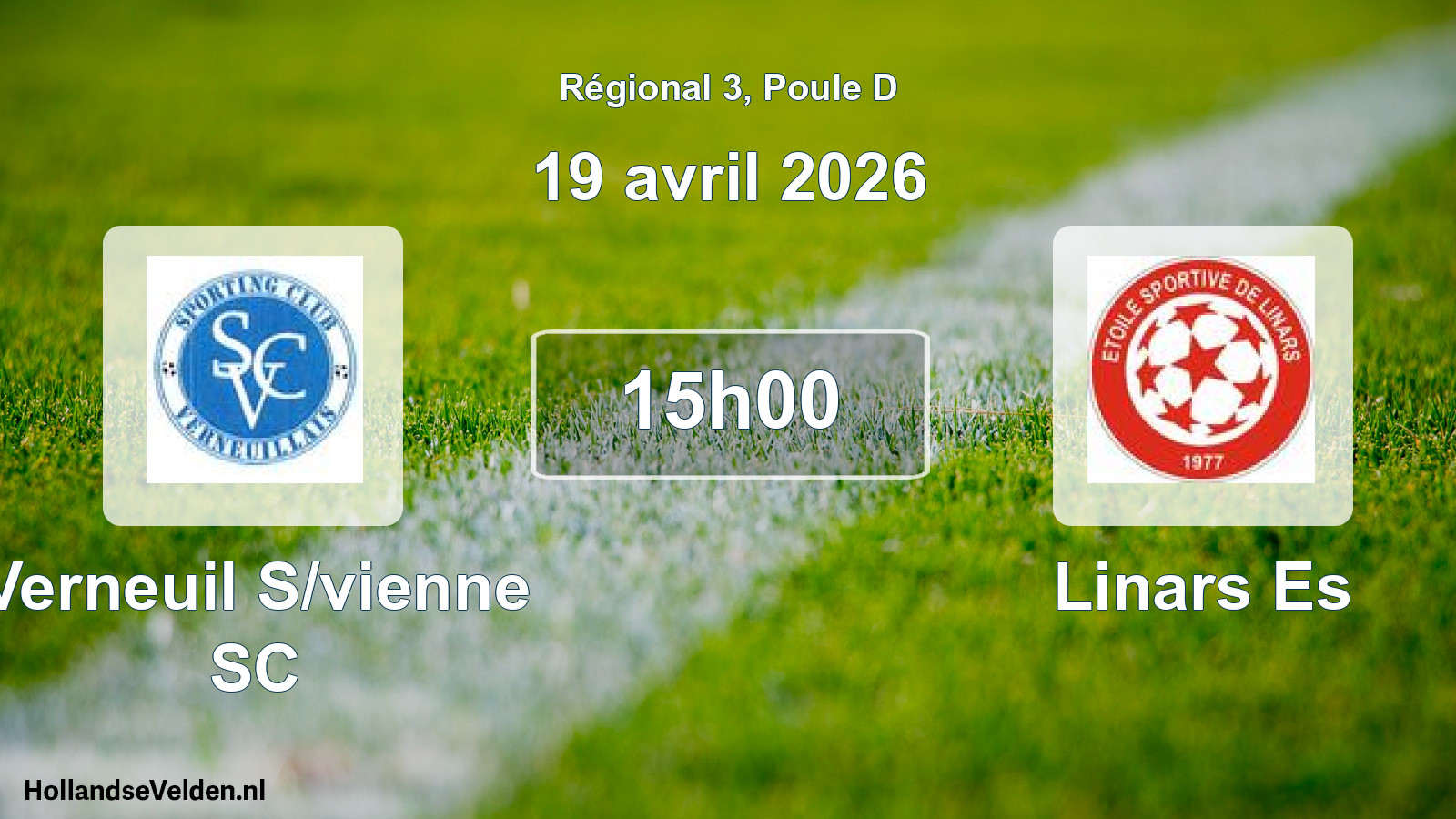 Match programmé: Verneuil S/vienne SC - Linars Es (19 avril 2026)