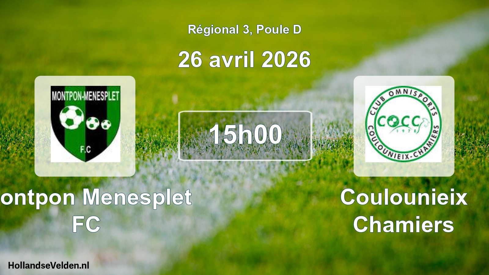 Match programmé: Montpon Menesplet FC - Coulounieix Chamiers (26 avril 2026)