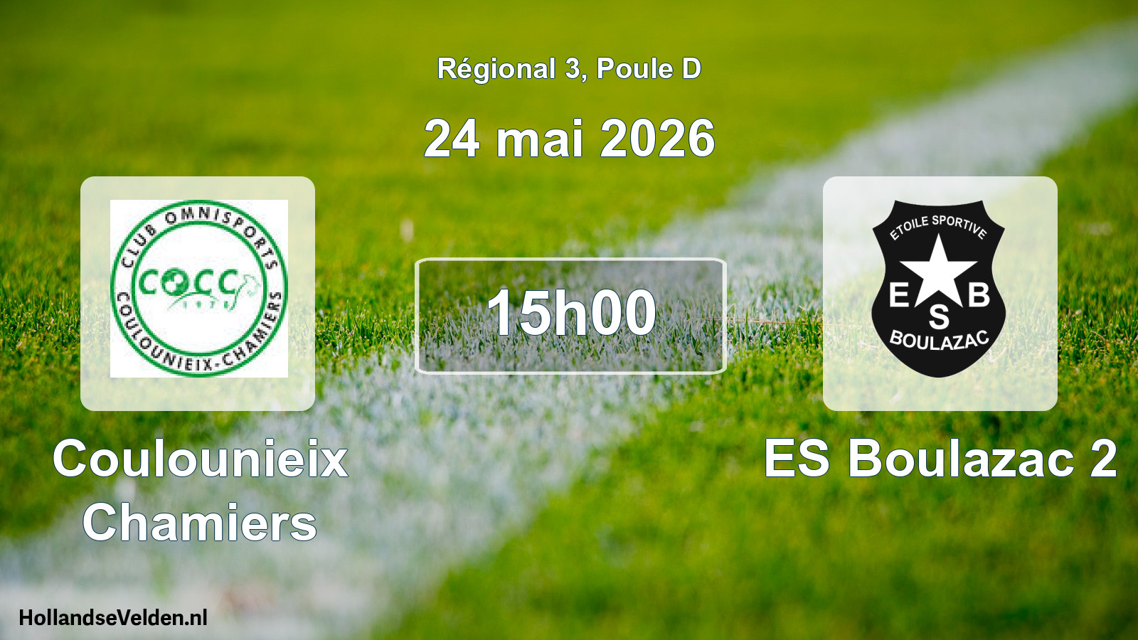 Match programmé: Coulounieix Chamiers - ES Boulazac 2 (24 mai 2026)