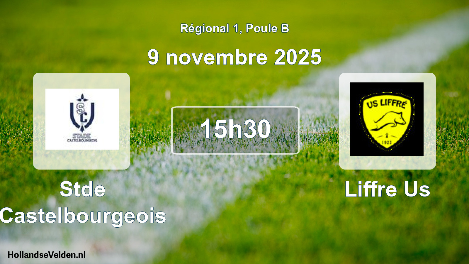 Geplande wedstrijd: Stde Castelbourgeois - Liffre Us (9 novembre 2025)