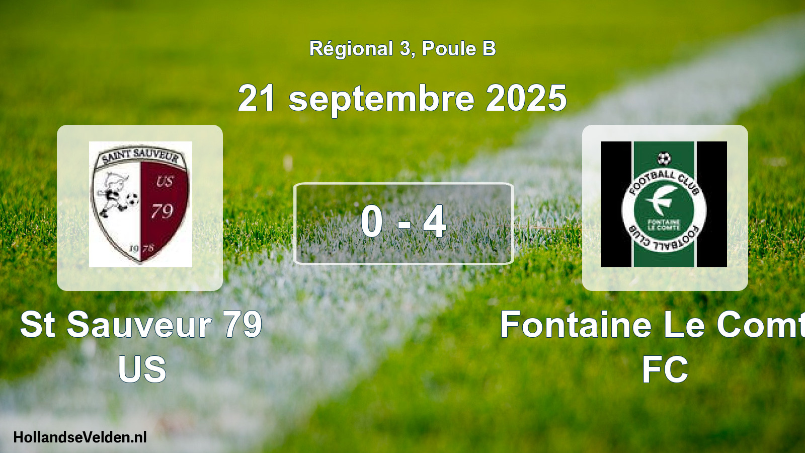 Match joué: St Sauveur 79 US - Fontaine Le Comte FC 0 - 4 (21 septembre 2025)