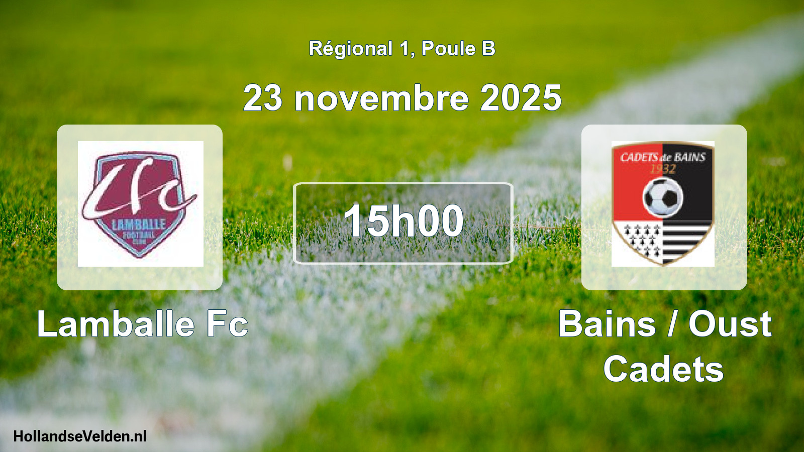 Geplande wedstrijd: Lamballe Fc - Bains / Oust Cadets (23 november 2025)