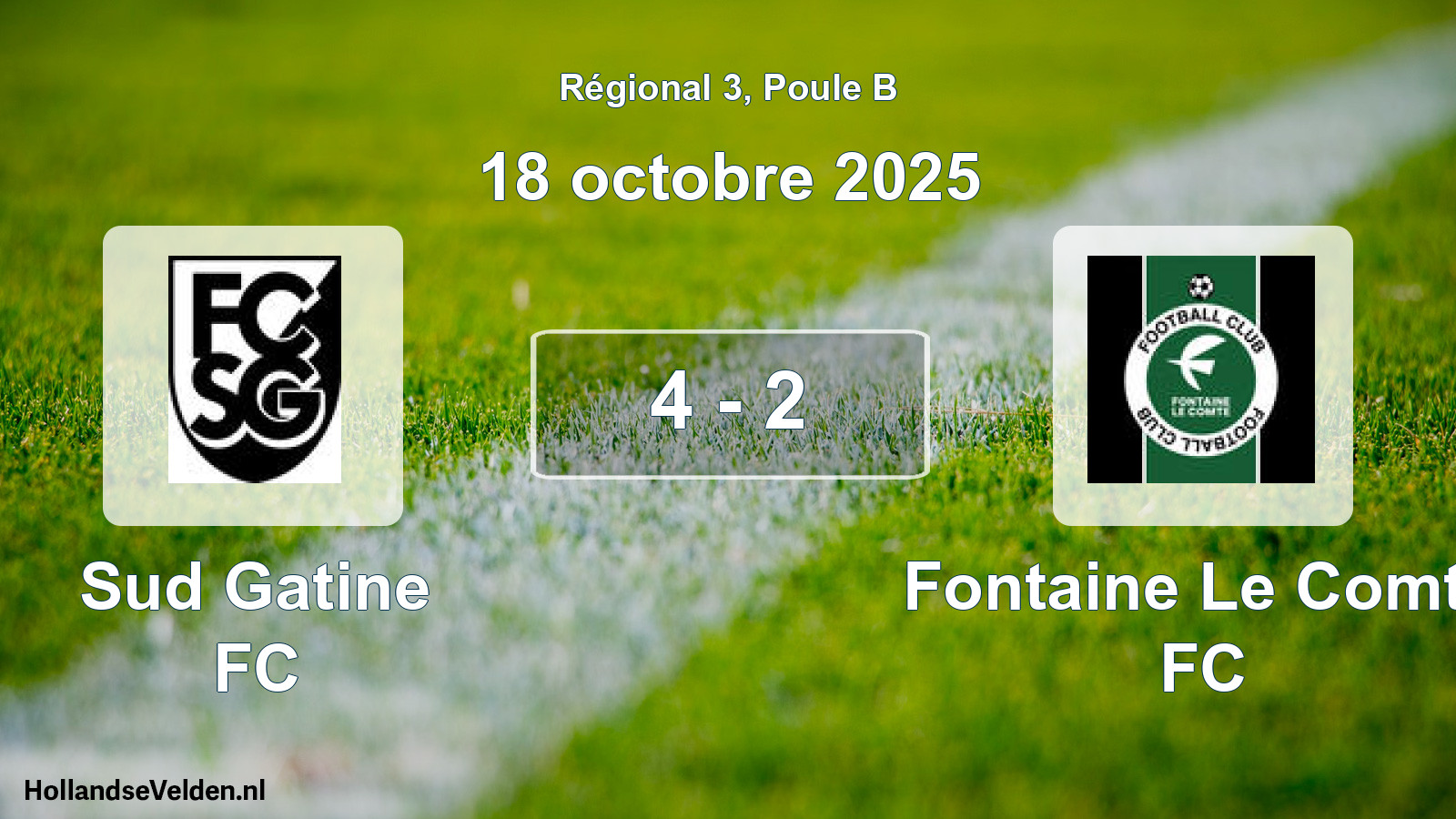 Match joué: Sud Gatine FC - Fontaine Le Comte FC 4 - 2 (18 octobre 2025)