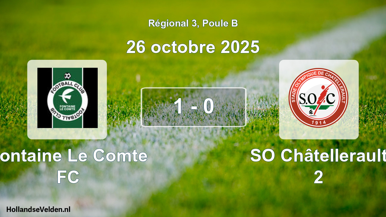 Gespeelde wedstrijd: Fontaine Le Comte FC - SO Châtellerault 2 1 - 0 (26 oktober 2025)