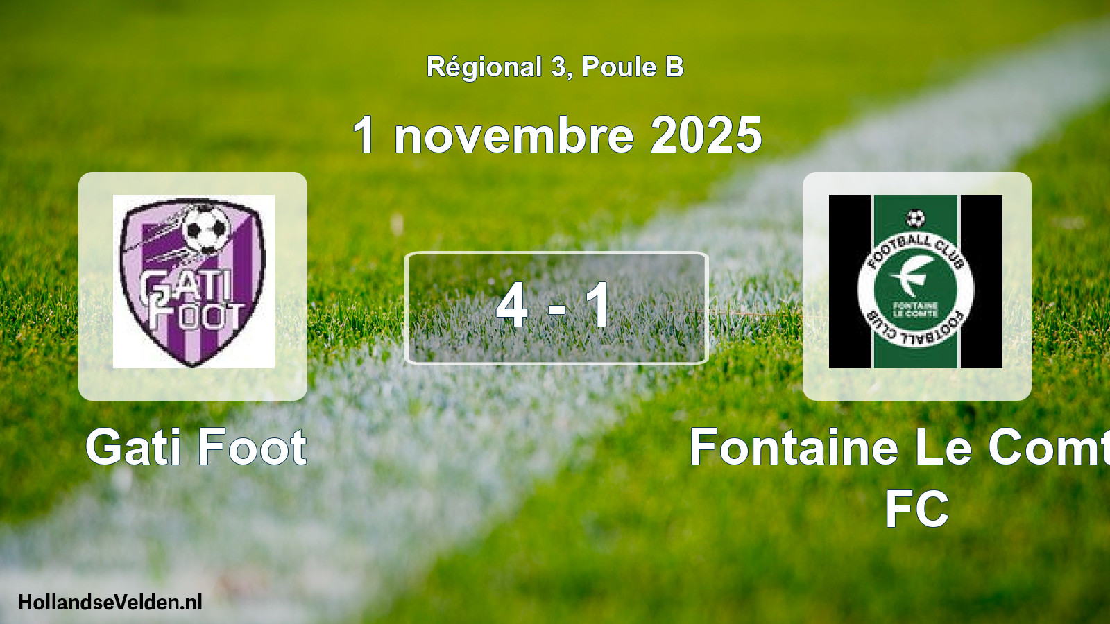Gespeelde wedstrijd: Gati Foot - Fontaine Le Comte FC 4 - 1 (1 november 2025)